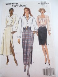 8427 EZ VOGUE SLIT TAPER-A-SKIRT LENGTHS PATTERN 8-12 or 14-18 choice  uncut
